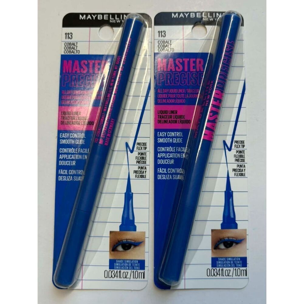 2 Maybelline Master Precise All Day Liquid Liner Precise Flex Tip 113 Cobalt